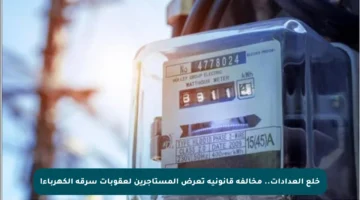 خلع العدادات.. مخالفة قانونية تعرض المستأجرين لعقوبات سرقة الكهرباء!